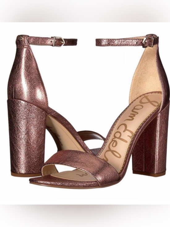 Sam Edelman Shoes - Sam Edelman Yaro Metallic Rose Gold Block Heel sandals - 8.5